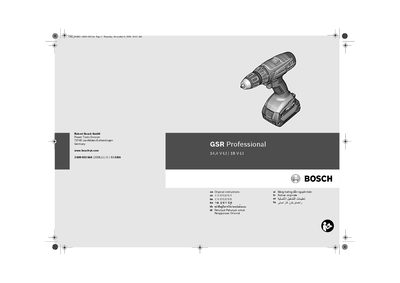 Bosch GSR Professional 14.4 V-LI/18 V-LI User Manual - cover page