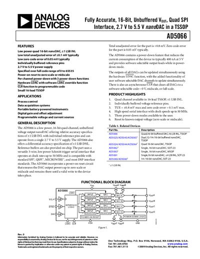 Analog Devices AD5066 Datasheet - cover page