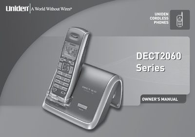 Uniden DECT2060 Series Cordless Telephone Owner's Manual - cover page