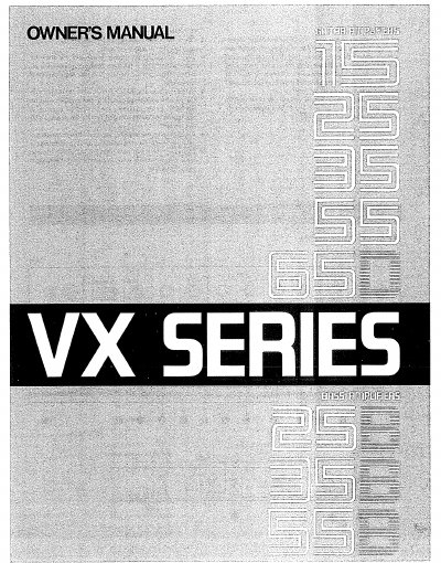 Yamaha VX Series Bass Amplifiers Owner's Manual - cover page
