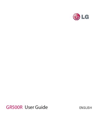 LG GR500R User Manual - cover page