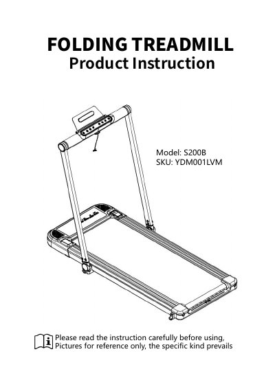 YDM S200B Folding Treadmill User Manual - cover page