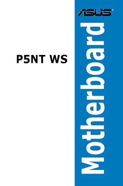 ASUS P5NT WS Motherboard User Manual - cover page