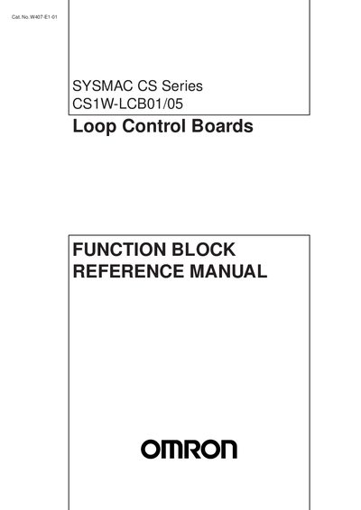 Omron CS1W-LCB01/05 Loop Control Boards Function Block Reference Manual
