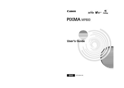 Canon PIXMA MP800 User Guide