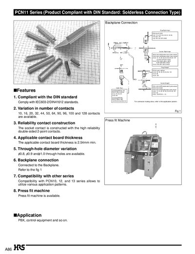 HRS PCN11 Series Connector Datasheet - cover page