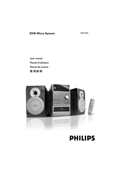Philips MCD190 DVD Micro System User Manual - cover page