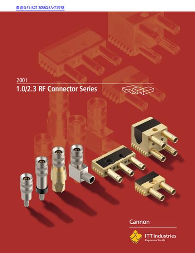ITT Cannon 1.0/2.3 RF Connector Series Product Catalog - cover page
