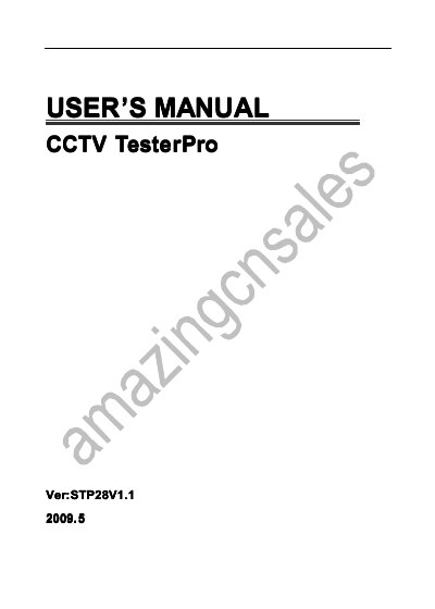 CCTV 28V1.1 Safety Tester User Manual - cover page
