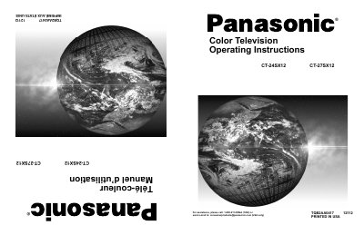 Panasonic CT-24SX12/CT-27SX12 Color Television Operating Instructions - cover page