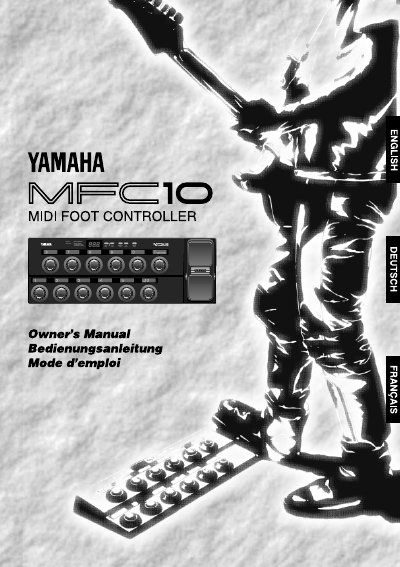 Yamaha MFC10 MIDI Foot Controller Owner's Manual - cover page