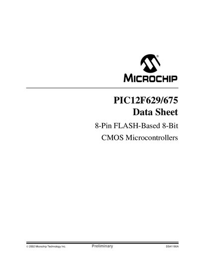 Microchip PIC12F629/675 Datasheet