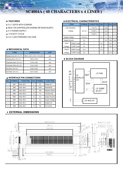 Honda EB22200X LCD Module Datasheet - cover page