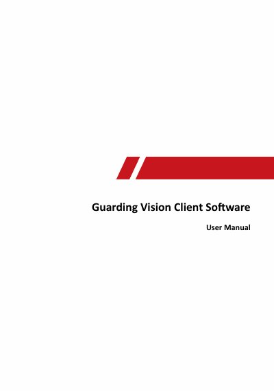 Guarding Vision Client Software User Manual - cover page