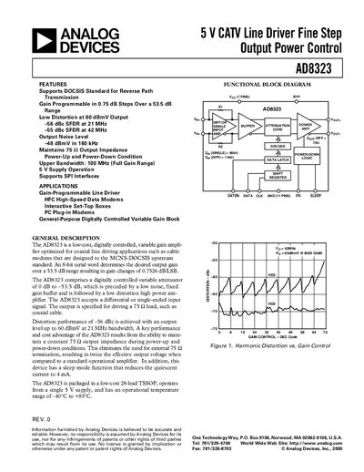 Analog Devices AD8323 Datasheet - cover page