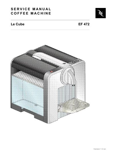 Le Cube EF 472 Coffee Machine Service Manual - cover page
