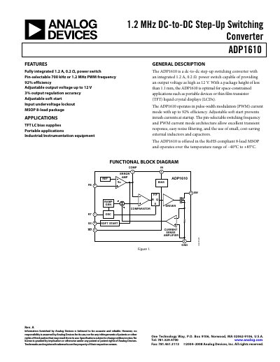 ANALOG DEVICES ADP1610handbookRev 0 - cover page