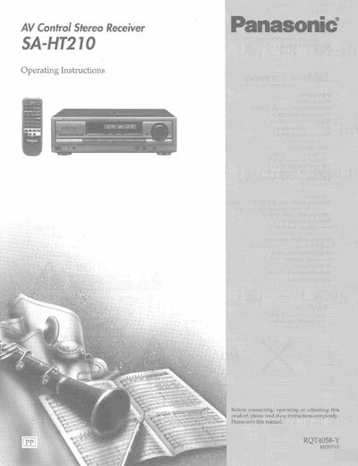 Technics SA-HT210 Stereo Receiver Operating Instructions - cover page