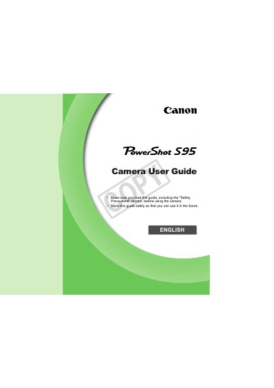 Canon PowerShot S95 Camera User Guide