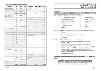 CableJoG Rack 8 Operations Manual - cover page