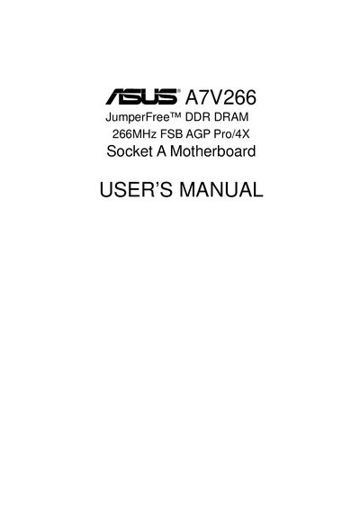 ASUS A7V266 Motherboard User Manual