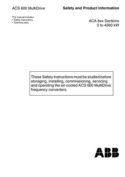 ABB ACS600 MultiDrive User Manual - cover page