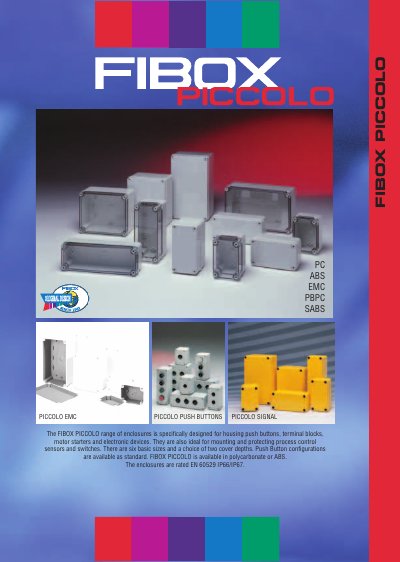 FIBOX PICCOLO Enclosure Datasheet - cover page