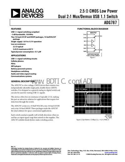 Analog Devices ADG787 Datasheet - cover page