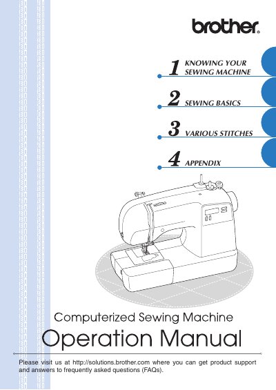 Brother Computerized Sewing Machine Operation Manual - cover page