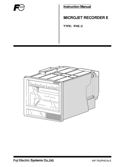 Fuji Electric PHE-2 Microjet Recorder Instruction Manual - cover page
