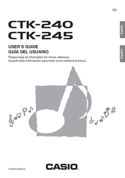 Casio CTK-240/CTK-245 Keyboard User's Guide