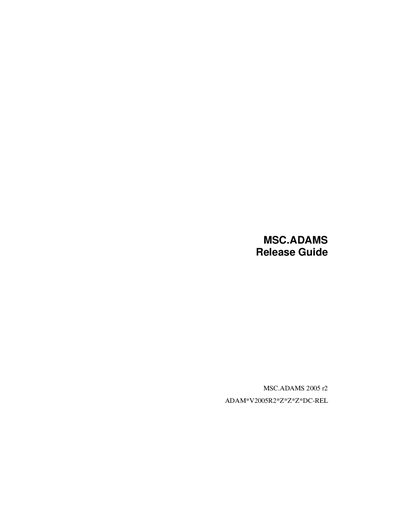 MSC.Software 2005 Software Release Guide