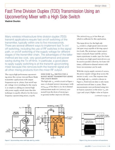 Linear Technology LT5579 Upconverting Mixer Application Note