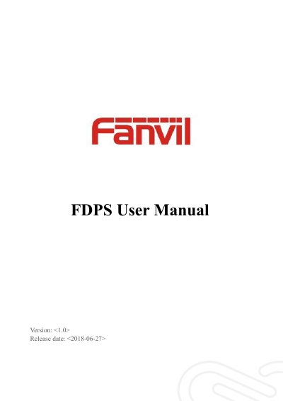Fanvil FDPS User Manual - cover page