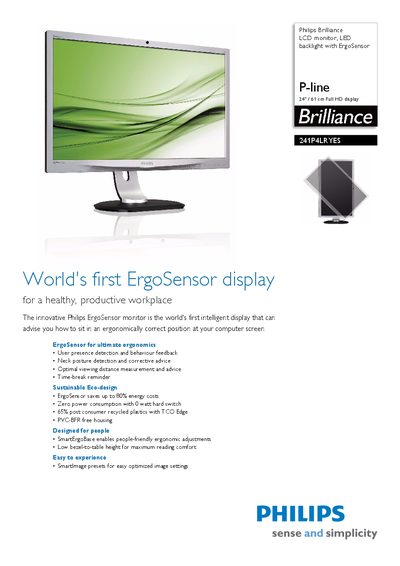 PHILIPS 241P4LRYES Manual - cover page
