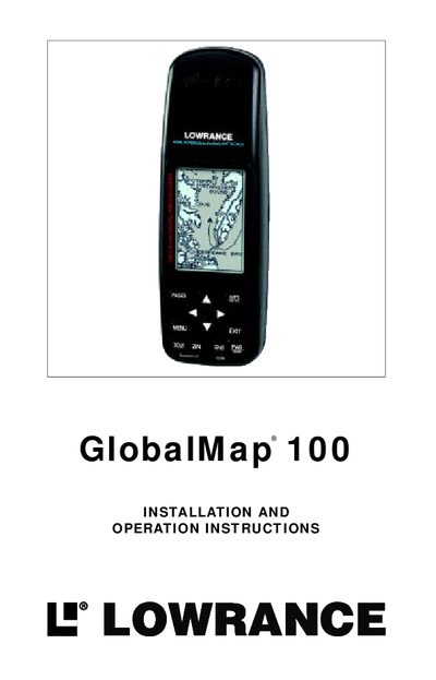 Lowrance GlobalMap 100 Installation and Operation Instructions - cover page