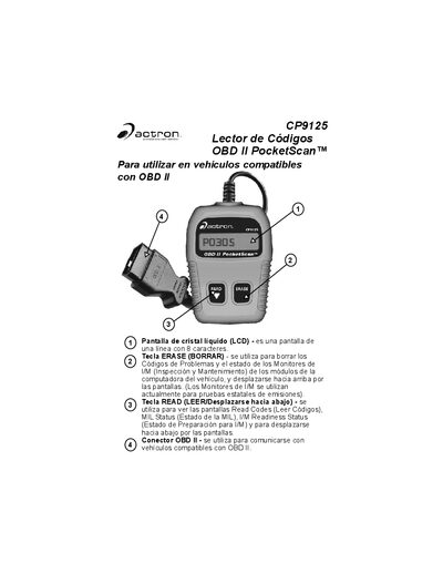 Actron CP9125 OBD II PocketScan User Manual - cover page