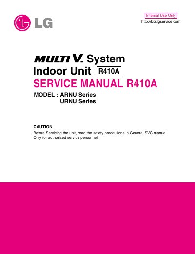 LG ARNU Series URNU Series Service Manual - cover page