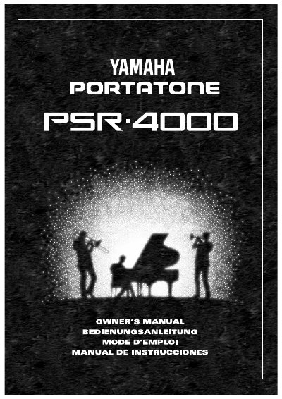 Yamaha PSR-4000 PortaTone Owner's Manual