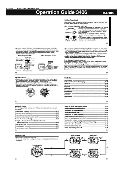 Casio MO1206-EA User Manual - cover page