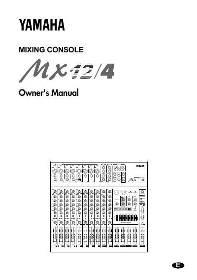 Yamaha MX12/4 Mixing Console Owner's Manual