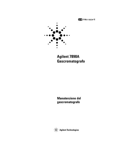Agilent 7890A Gas Chromatograph Maintenance Manual - cover page