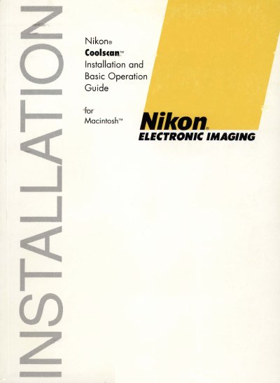 Nikon Coolscan Installation and Basic Operation Guide for Macintosh - cover page