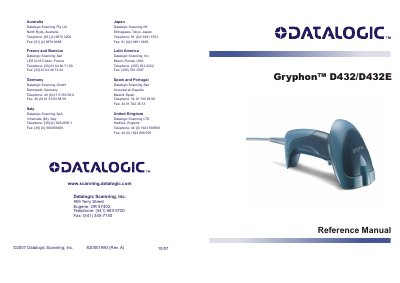 Datalogic Gryphon D432/D432E Reference Manual - cover page