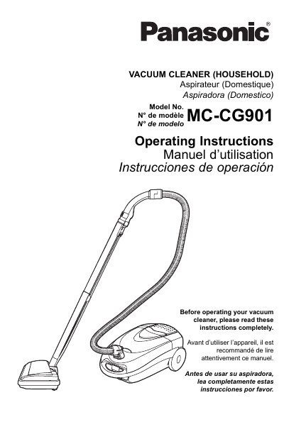 Panasonic MC-CG901 Vacuum Cleaner Operating Instructions - cover page