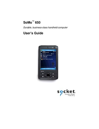 Socket Mobile SoMo 650 User Manual - cover page