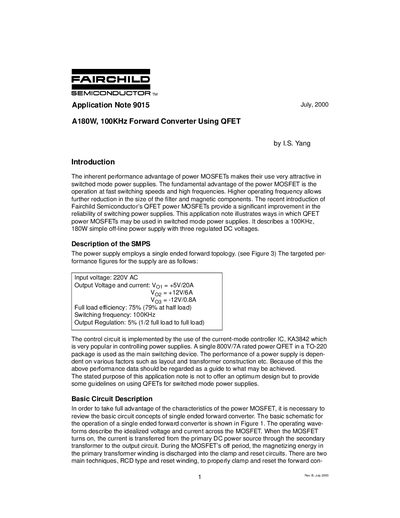Fairchild Semiconductor Application Note 9015 - cover page