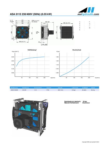 ASA ASA0115AA25 Oil Cooler Datasheet - cover page
