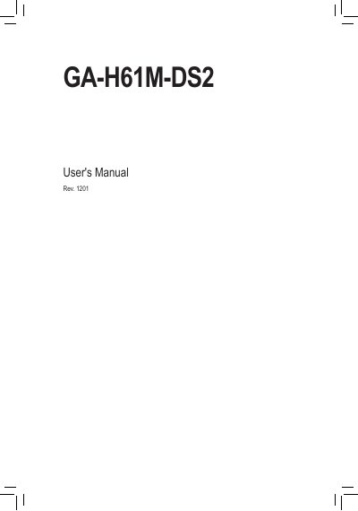 Gigabyte GA-H61M-DS2 Motherboard User Manual