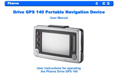 Pharos Drive GPS 140 Portable Navigation Device User Manual - cover page